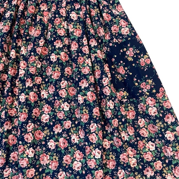 Vtintage 90s Simi Floral Cotton Dress Size 6 Girls Long Sleeve Peter Pan Collar - Picture 2 of 8